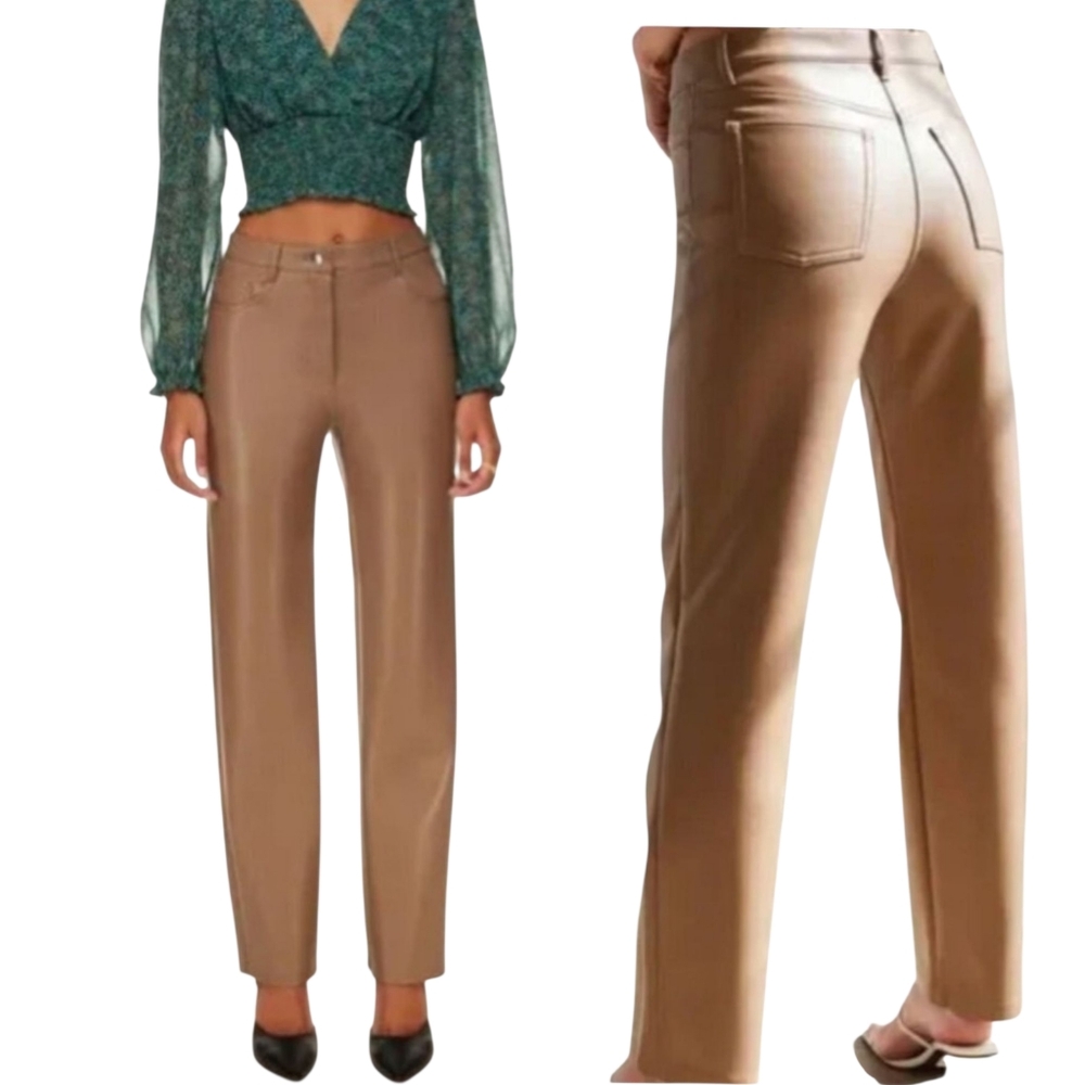 Wilfred Melina Low Rise Pant Faux Leather Constant Camel